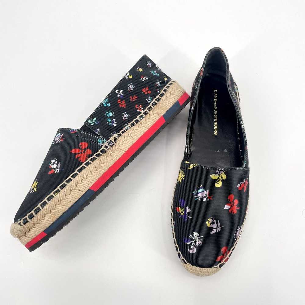 Diane Von Furstenberg Navy Floral Tulum Espadrill… - image 2