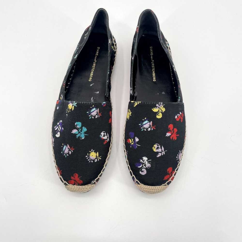 Diane Von Furstenberg Navy Floral Tulum Espadrill… - image 3