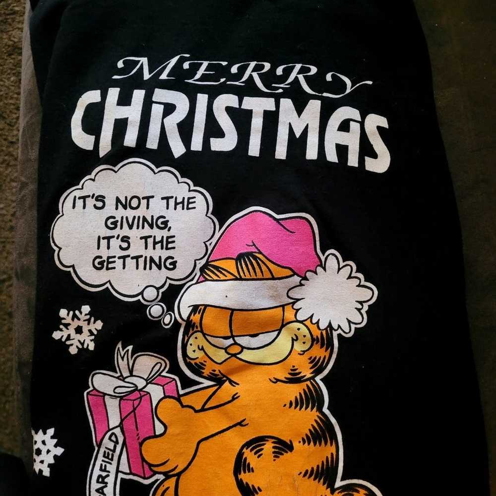 Vintage Garfield Christmas Tshirt - image 1