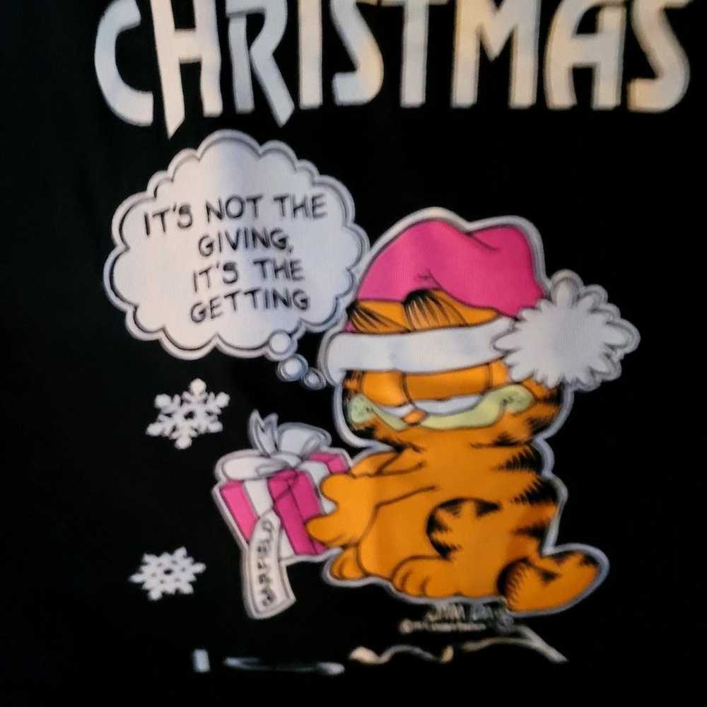 Vintage Garfield Christmas Tshirt - image 3