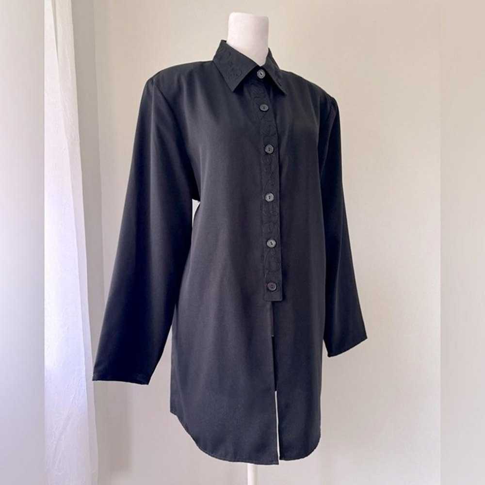 Vintage ‘90s Sag Harbor Black Relaxed Fit Long Sl… - image 2