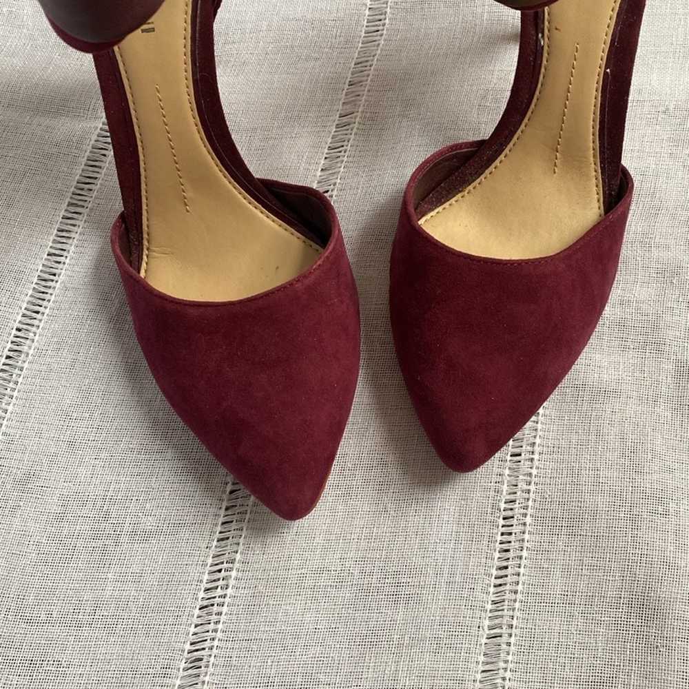 Gianni Bini Burgundy stilettos with edgy ankle wr… - image 2