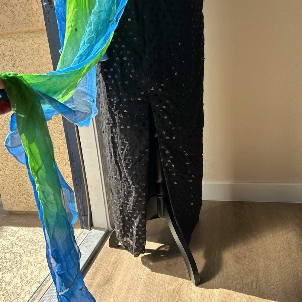 Black and blue tie-dye maxi dress with sequin det… - image 7