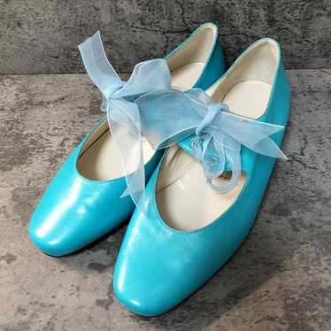 【Pollini】(35) Flat pumps with ribbon Light blue L… - image 1