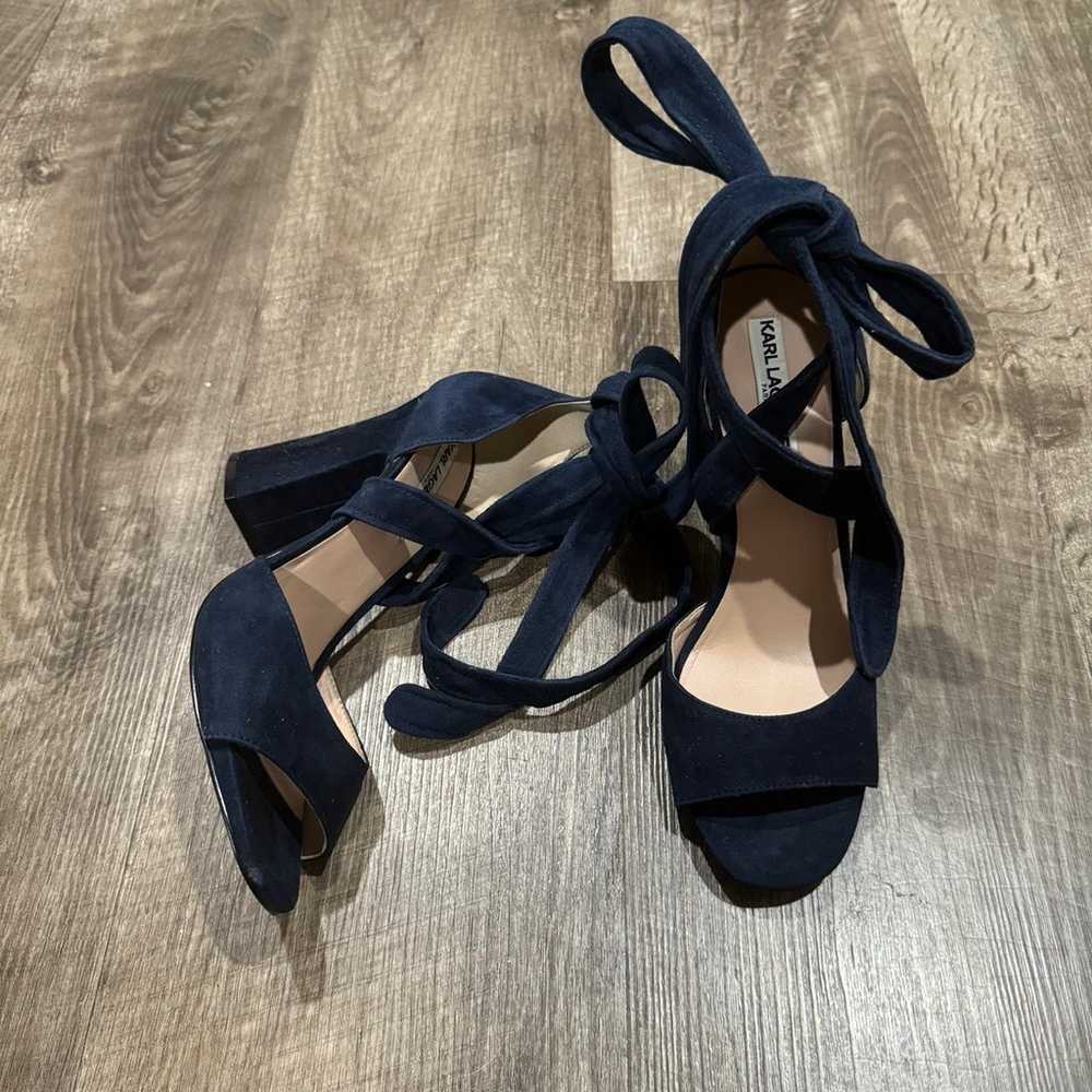 KARL LAGERFELD Sandals open toe Pumps blue size 8 - image 1