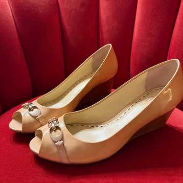 COACH ELORA WEDGE PEEPTOE HEELS!