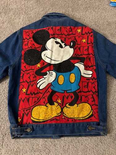 Disney Vintage Mickey Mouse Sequin Denim Jacket L