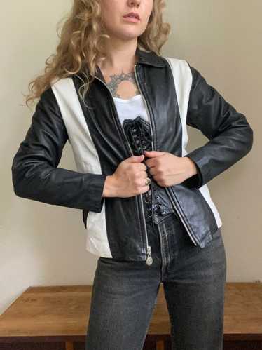 1980s Boy London two-tone leather motorcycle jacke