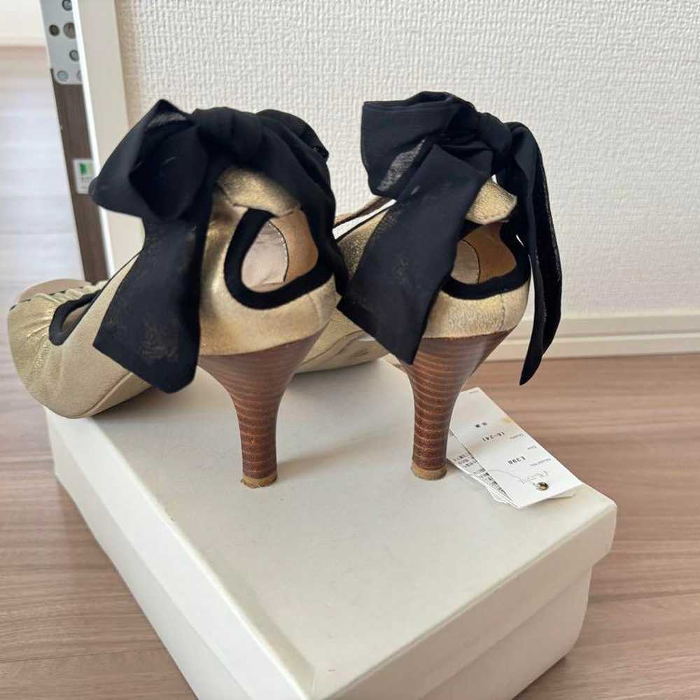 Pumps Party Open Toe Ribbon Gold - image 2