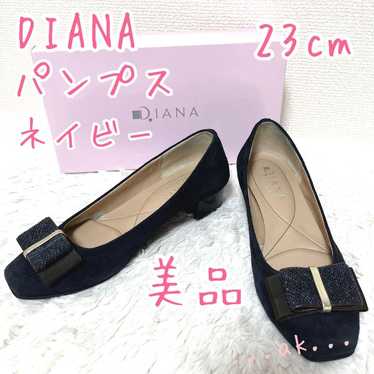 DIANA Pumps Navy Ribbon Suede 23cm Diana