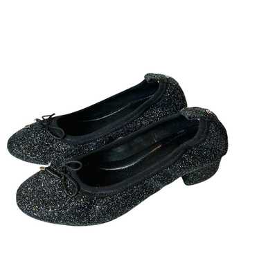 Yosi Samra G Black Rainbow Glitter Block Heel Shoe