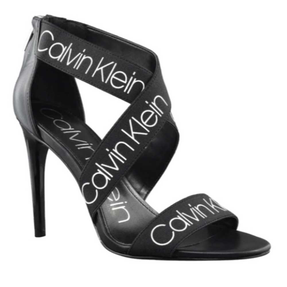 Calvin Klein CK Logo Salas Dress Sandal Heel Strap - image 1