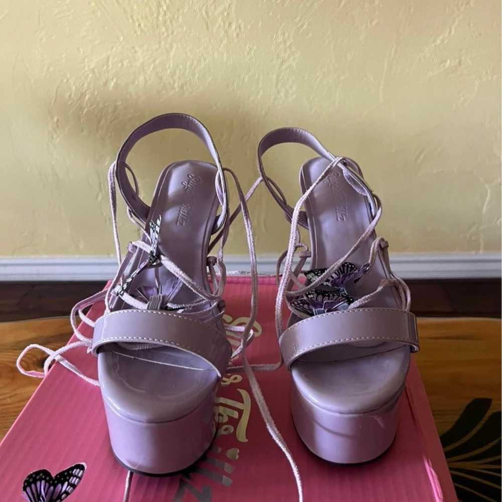 Lilac Lace Up Heels - image 2