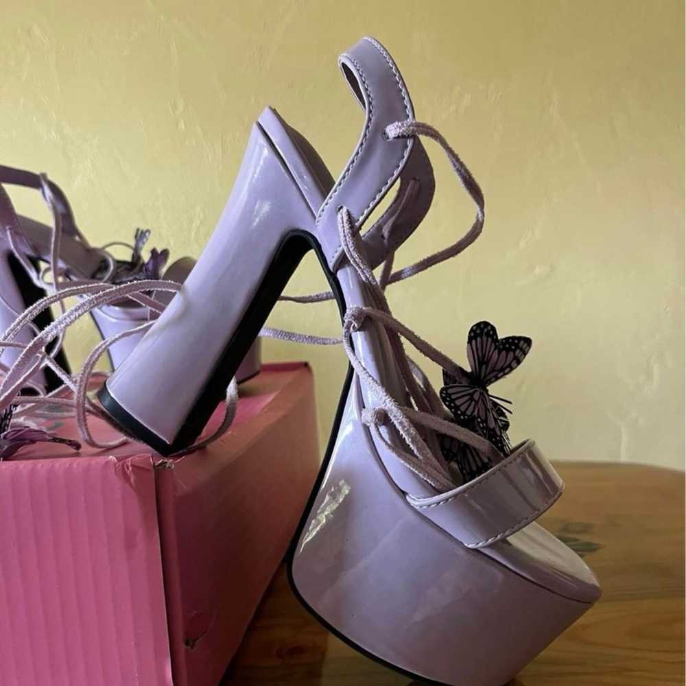 Lilac Lace Up Heels - image 4