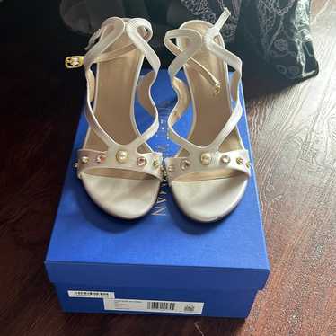 Stuart Weitzman white bridal shoes