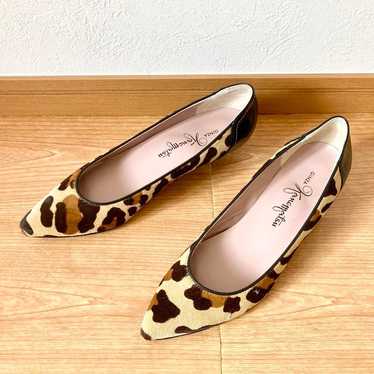 Ginza Kanematsu Leopard Hairon × Patent Low Heel … - image 1