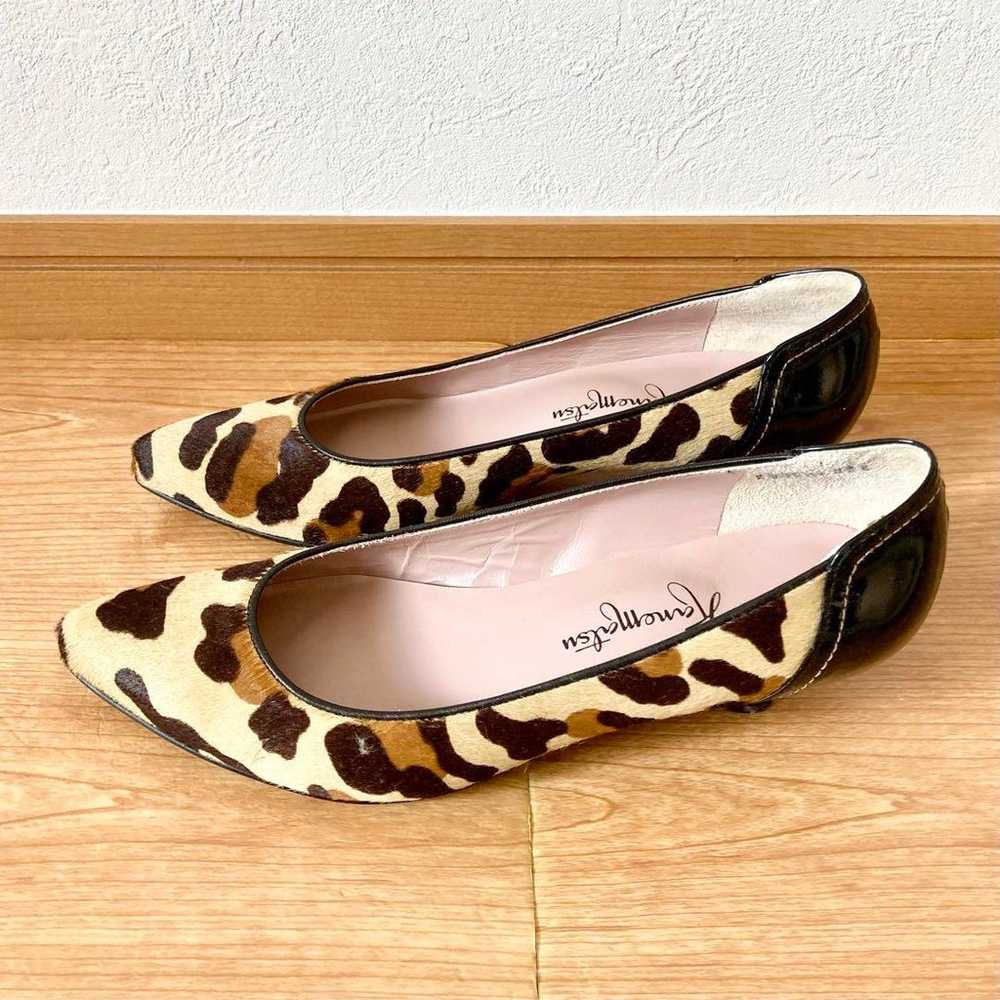 Ginza Kanematsu Leopard Hairon × Patent Low Heel … - image 2