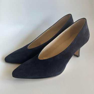 [YOSHITO] Navy Suede Pointed Toe Pumps 23