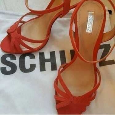 Schutz Brioca Strappy Red Heels size 5.5