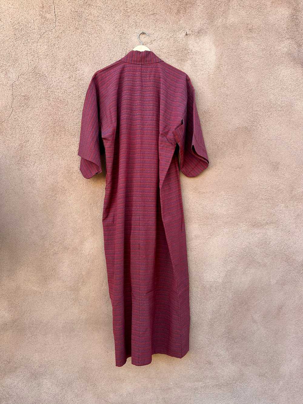 Red Striped Worsted Wool Kimono - image 3