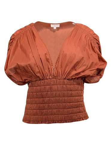 A.L.C. - Rust Orange Ruched Cotton Blouse Sz 6