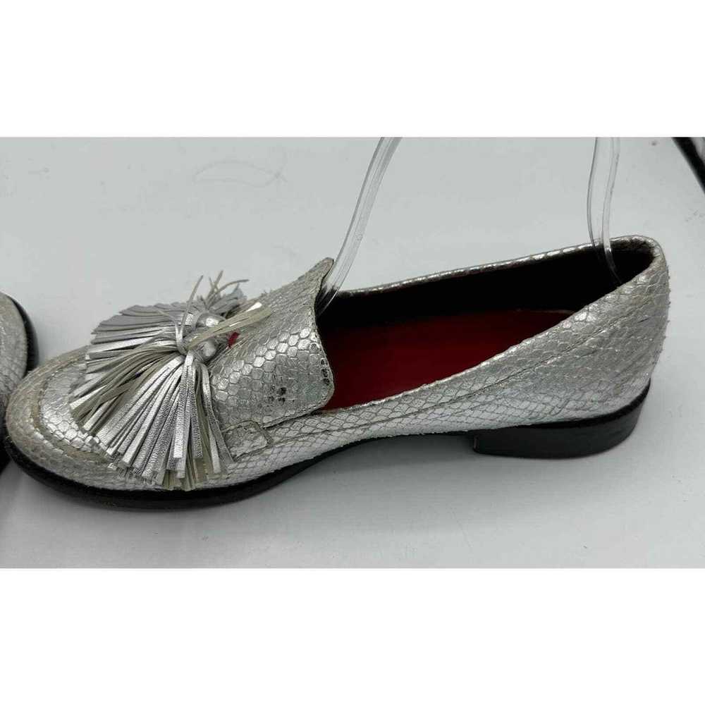 Frances Valentine Greta Silver Tassle Loafers Siz… - image 3