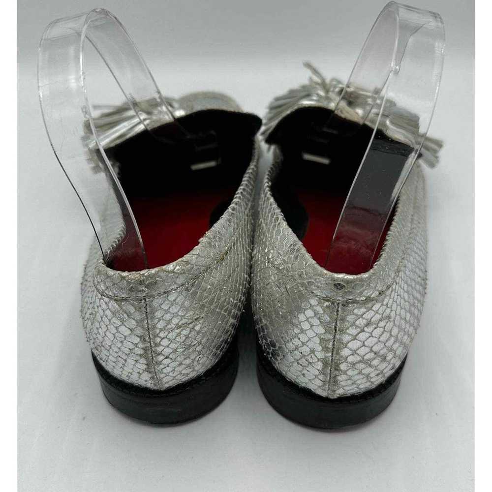 Frances Valentine Greta Silver Tassle Loafers Siz… - image 6