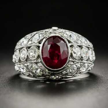 Edwardian 2.07 Carat Ruby and Diamond Ring - Moza… - image 1