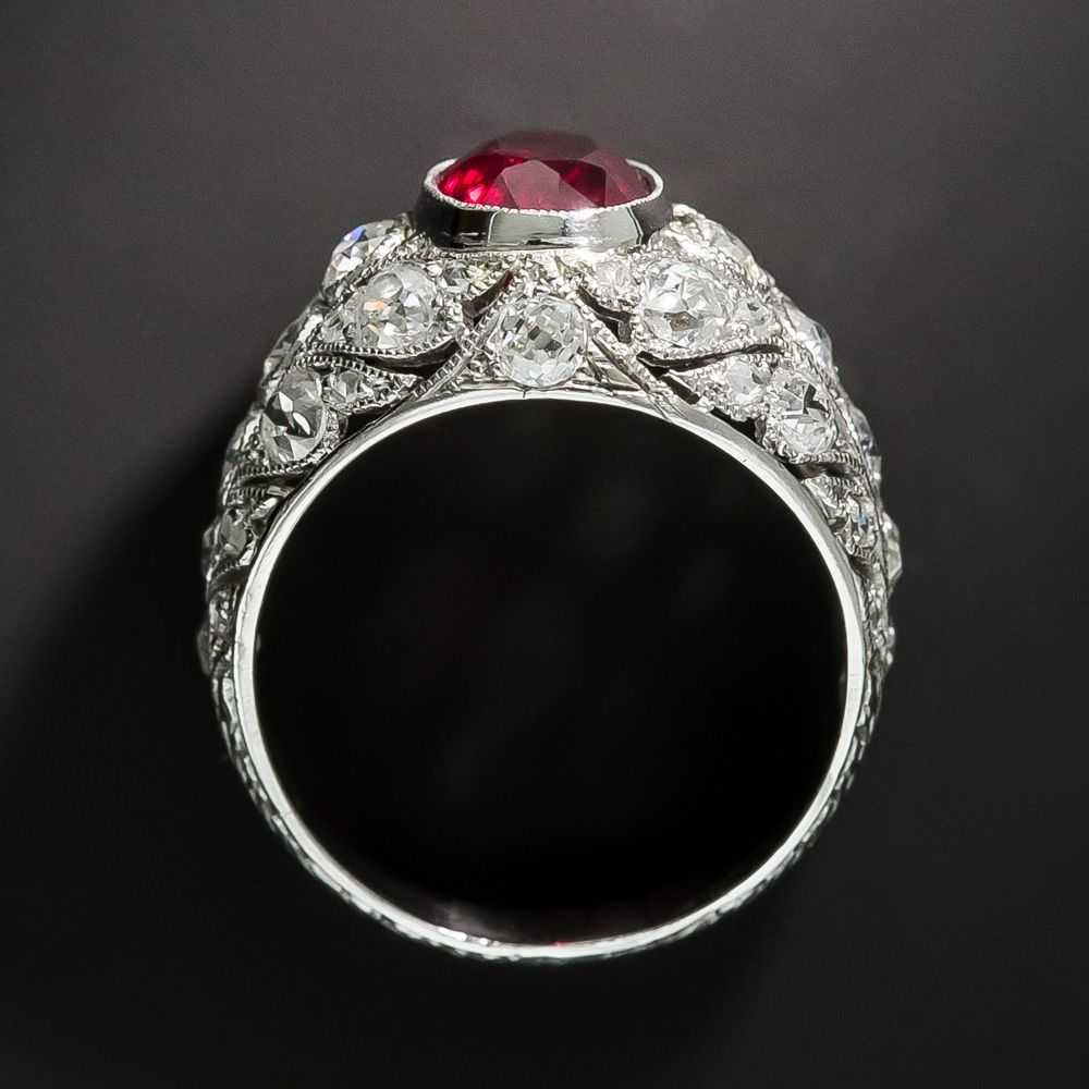 Edwardian 2.07 Carat Ruby and Diamond Ring - Moza… - image 4