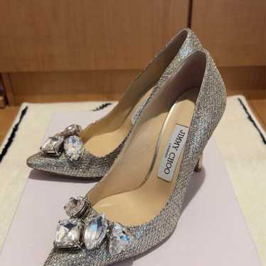 【Jimmy Choo】 Crystal Bijou Glitter Pointed Toe Pu… - image 1