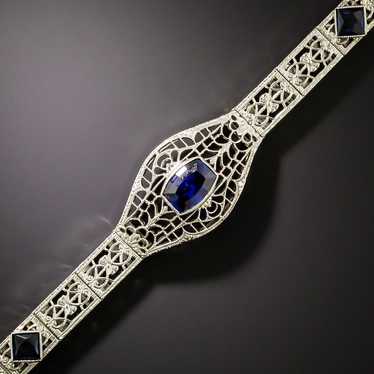 Art Deco Sapphire Filigree Bracelet