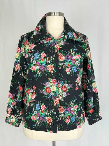 Vintage Lane Bryant Size 16W Black Multi Floral Sh