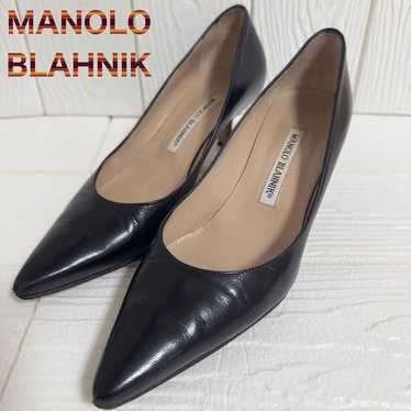 ☆Manolo Blahnik Pumps 35 1/2 Made in Italy Black - image 1