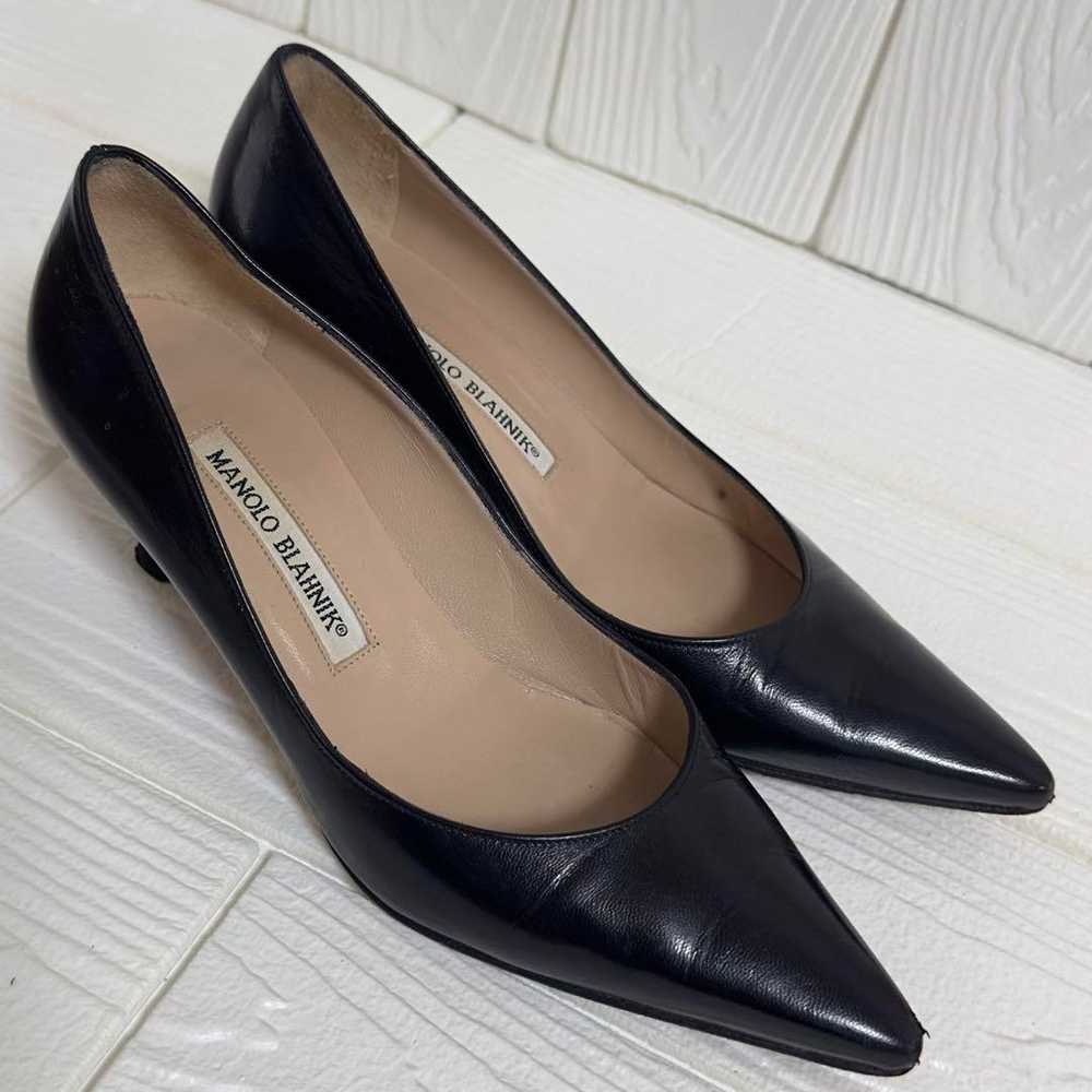 ☆Manolo Blahnik Pumps 35 1/2 Made in Italy Black - image 2