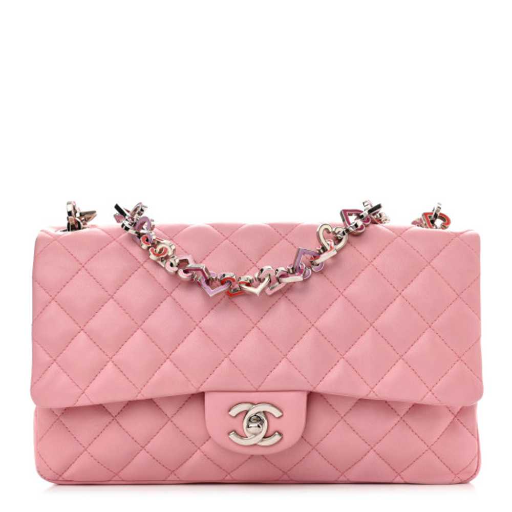 CHANEL Lambskin Medium Heart Valentine Flap Pink - image 1