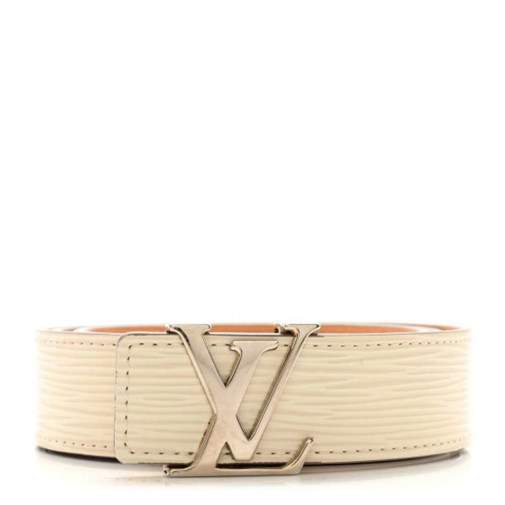 LOUIS VUITTON Epi LV Initiales Belt 85 34 Ivory - image 1