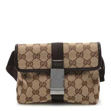 GUCCI GG Monogram Buckle Belt Bag Dark Brown - image 1