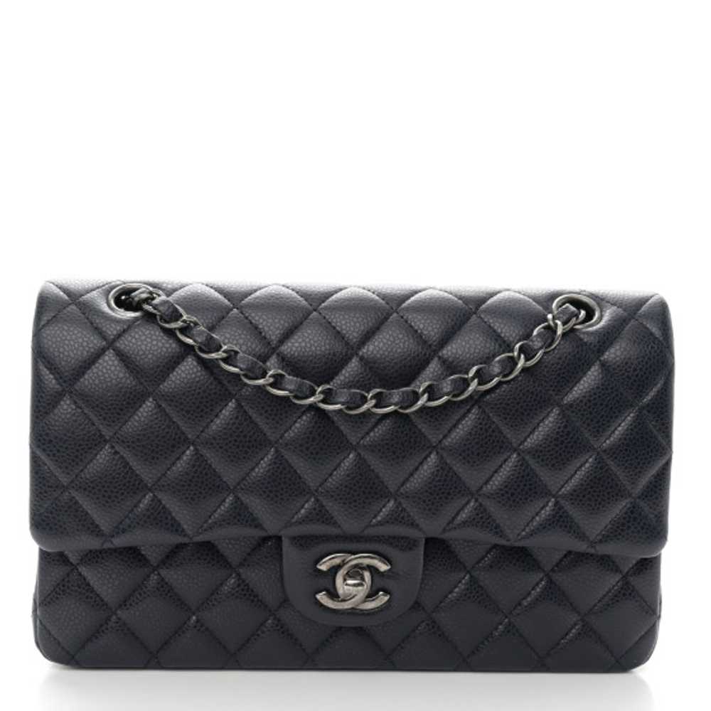 CHANEL Caviar Quilted Medium Double Flap Navy - image 1