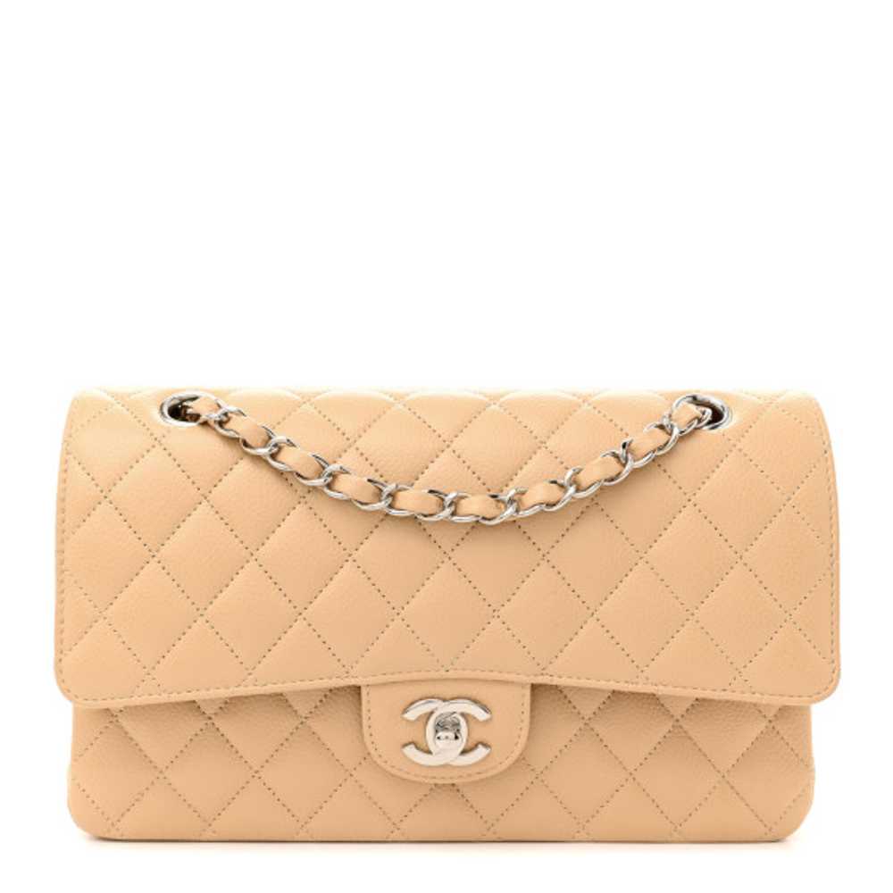 CHANEL Caviar Quilted Medium Double Flap Beige - image 1