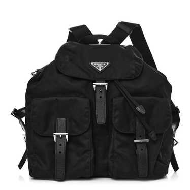 PRADA Tessuto Nylon Saffiano Vela Backpack Black