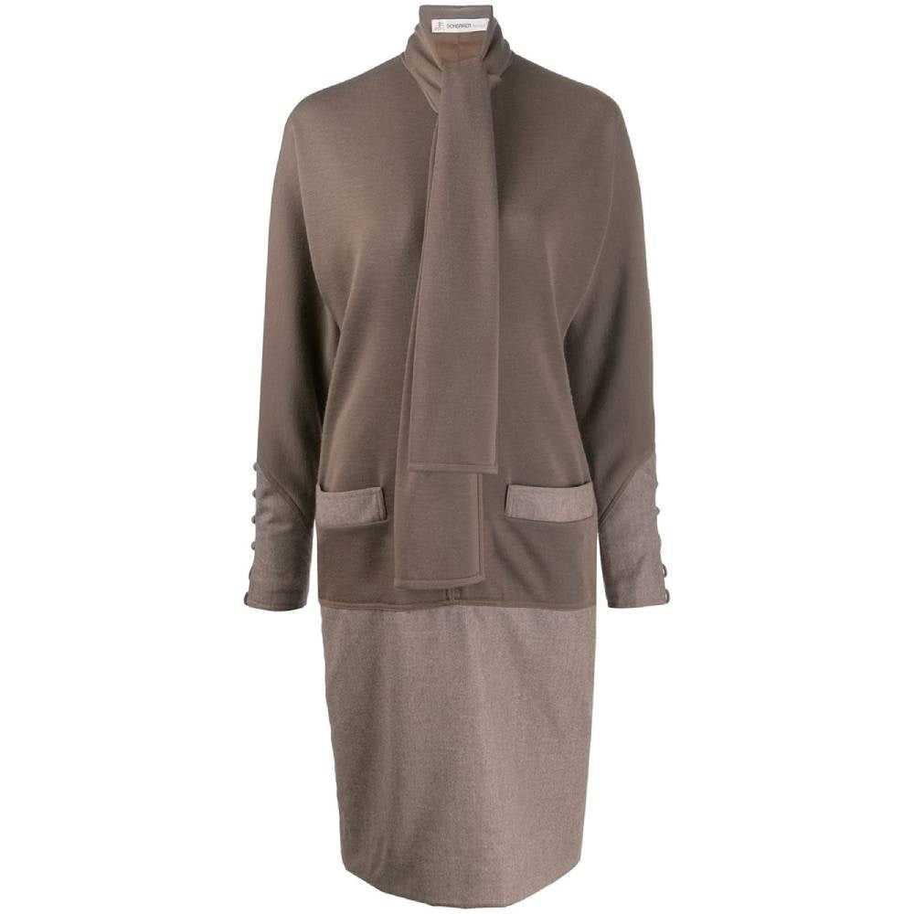 Jean-Louis Scherrer Brown Wool Dress - '90s - image 1