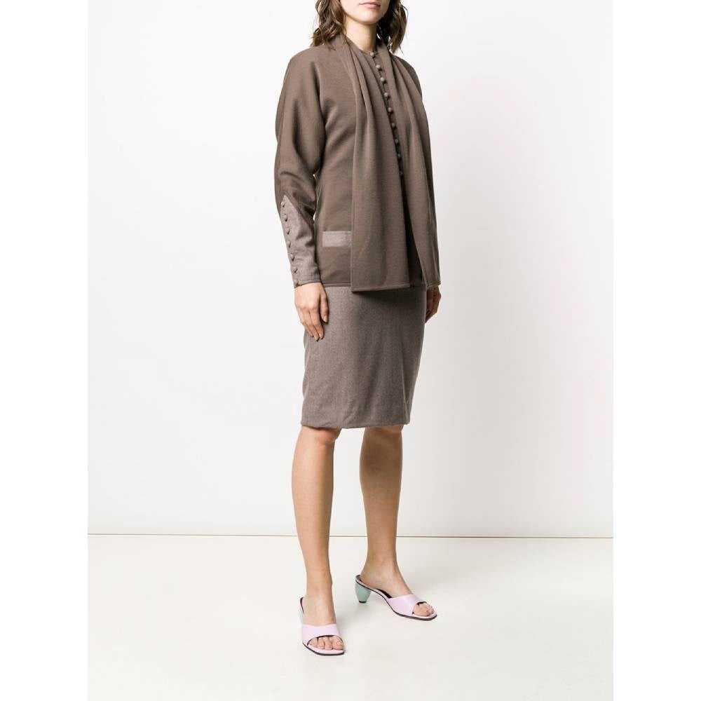 Jean-Louis Scherrer Brown Wool Dress - '90s - image 4