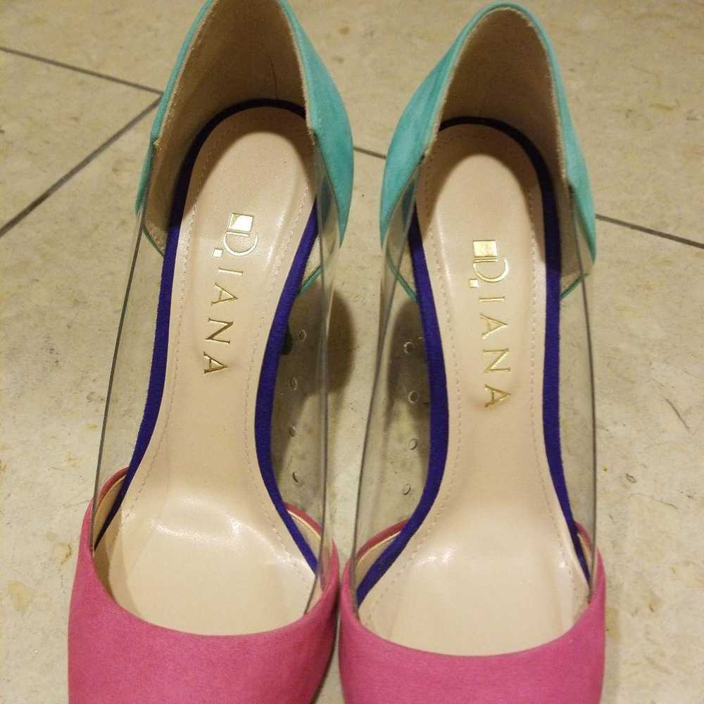 【Excellent condition】DIANA Rare Pumps Pink x Green - image 3