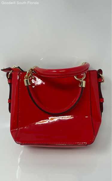 Topshop Womens Red Patent Leather Studded Double S