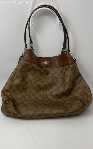 Coach Womens Lexy Brown Monogram Inner Pockets Dou