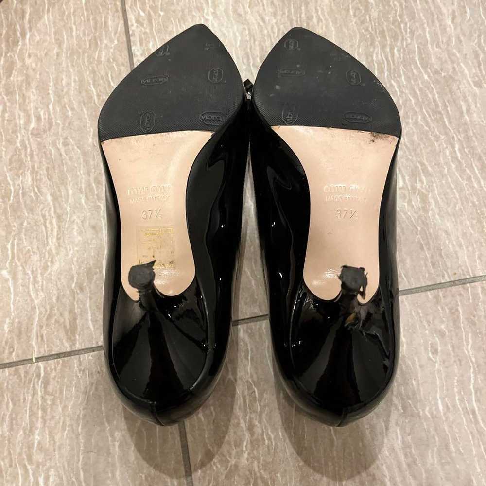 Miu Miu Black Patent Leather Pumps 37.5 - image 3