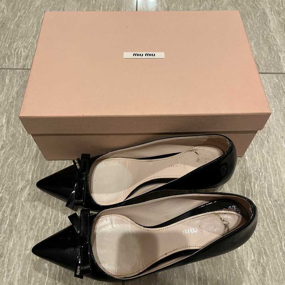 Miu Miu Black Patent Leather Pumps 37.5 - image 6