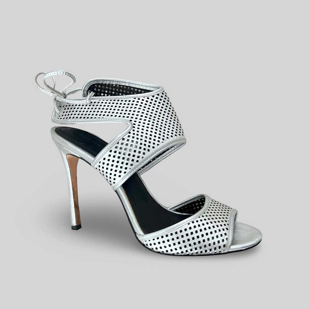 Pour la Victoire Perforated Silver Heels - image 1