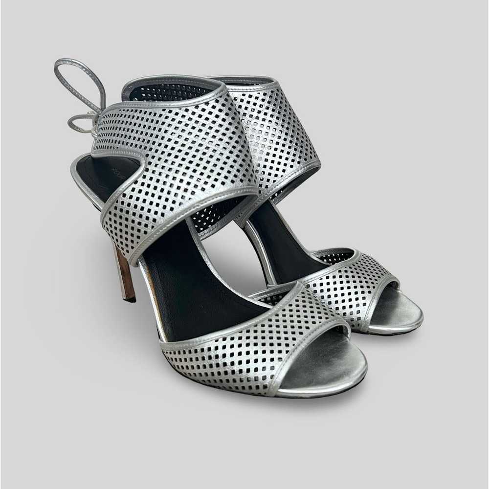 Pour la Victoire Perforated Silver Heels - image 2