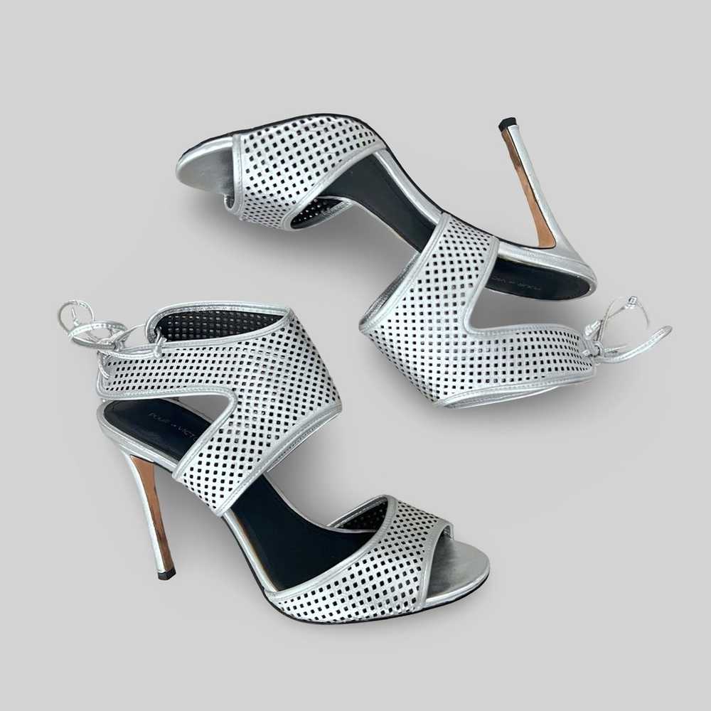 Pour la Victoire Perforated Silver Heels - image 3